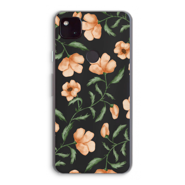 Peachy flowers: Google Pixel 4a 5G Transparant Hoesje