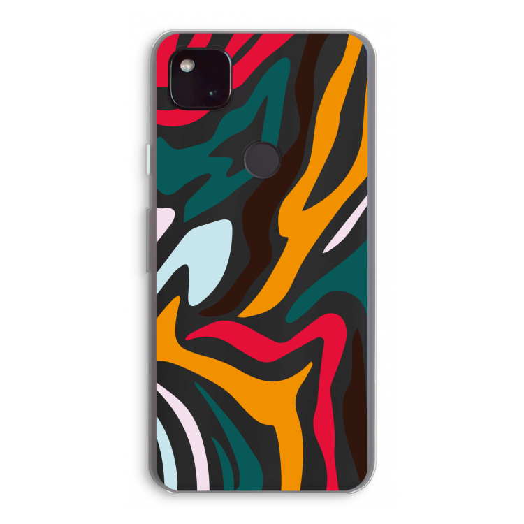 Colored Zebra: Google Pixel 4a 5G Transparant Hoesje