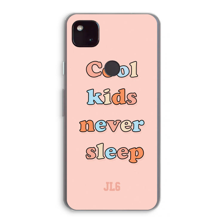Cool Kids Never Sleep: Google Pixel 4a 5G Transparant Hoesje
