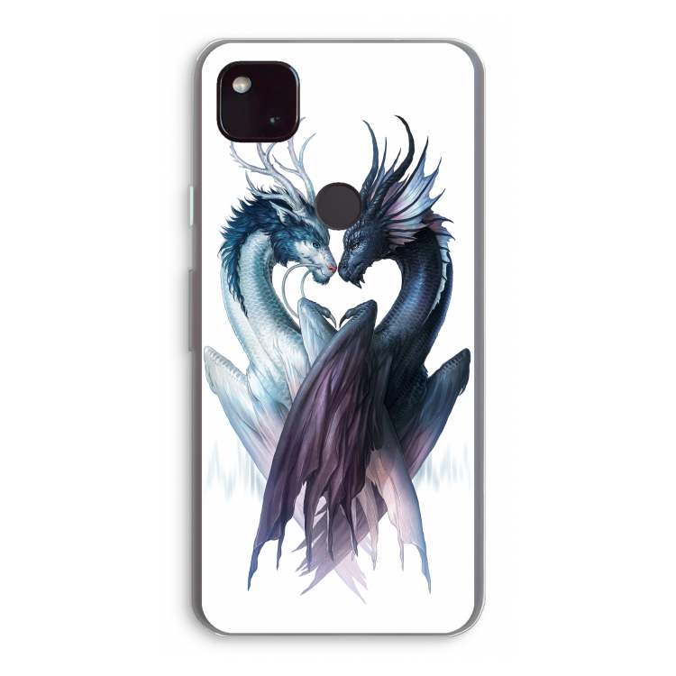 Yin Yang Dragons: Google Pixel 4a 5G Transparant Hoesje