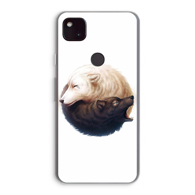 Yin Yang Wolves: Google Pixel 4a 5G Transparant Hoesje