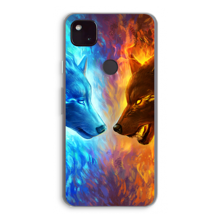 Fire & Ice: Google Pixel 4a 5G Transparant Hoesje