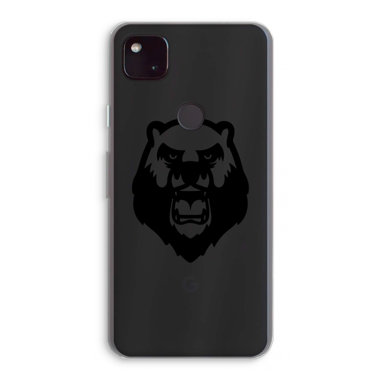 Angry Bear (black): Google Pixel 4a 5G Transparant Hoesje
