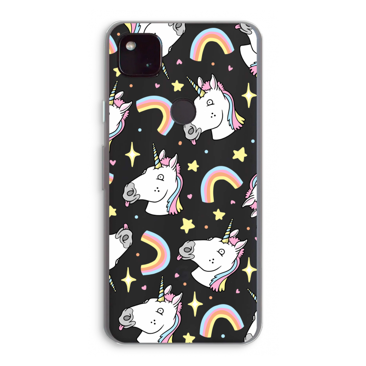 Rainbow Unicorn: Google Pixel 4a 5G Transparant Hoesje