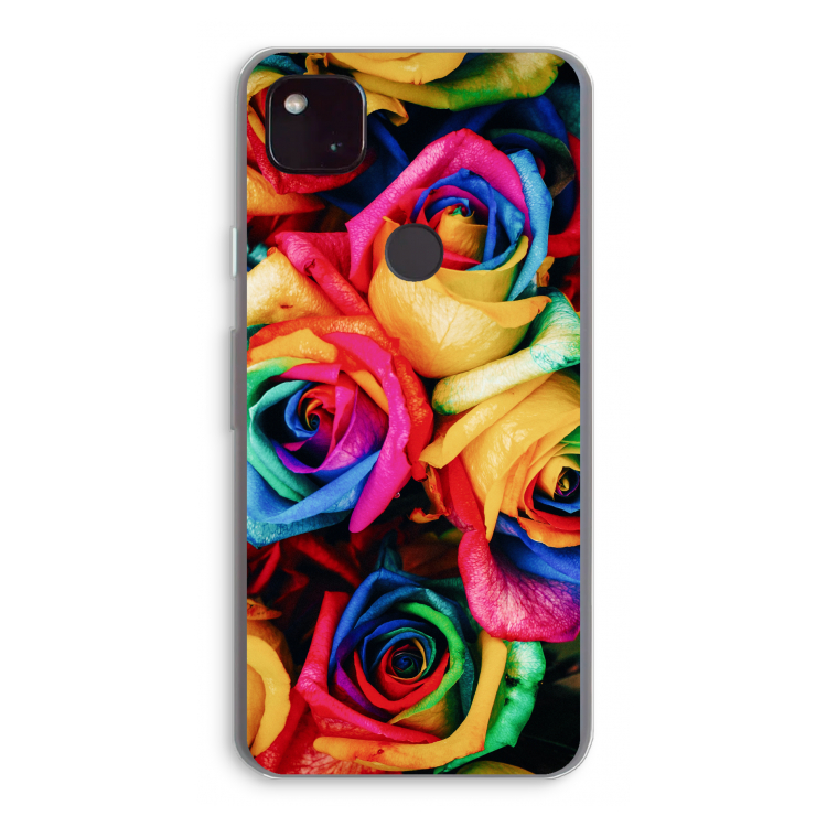 Neon bloemen: Google Pixel 4a 5G Transparant Hoesje