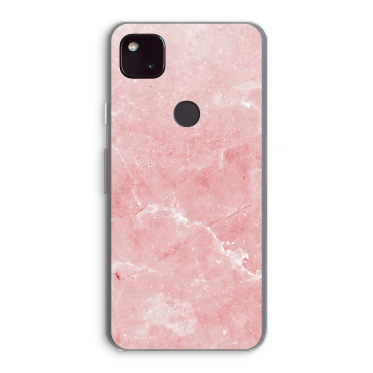 Roze marmer: Google Pixel 4a 5G Transparant Hoesje