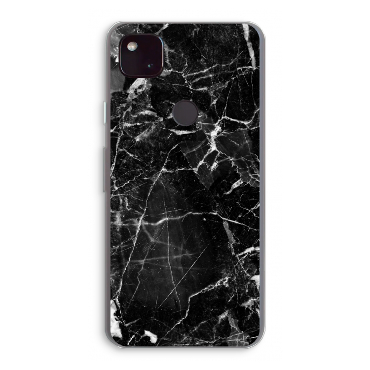 Zwart Marmer 2: Google Pixel 4a 5G Transparant Hoesje