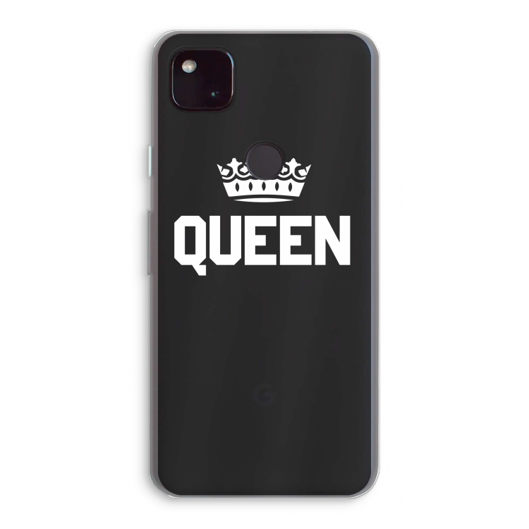 Queen zwart: Google Pixel 4a 5G Transparant Hoesje