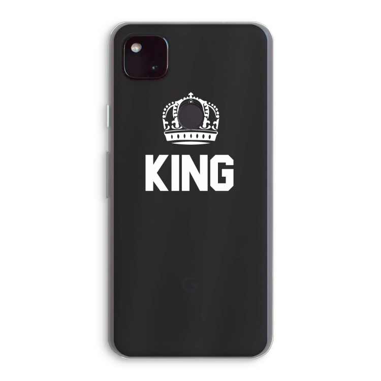 King zwart: Google Pixel 4a 5G Transparant Hoesje