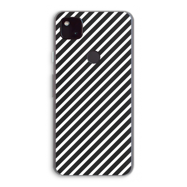Strepen zwart-wit: Google Pixel 4a 5G Transparant Hoesje