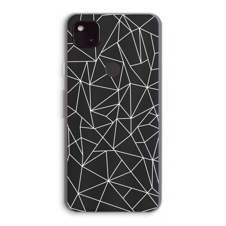 Geometrische lijnen wit: Google Pixel 4a 5G Transparant Hoesje