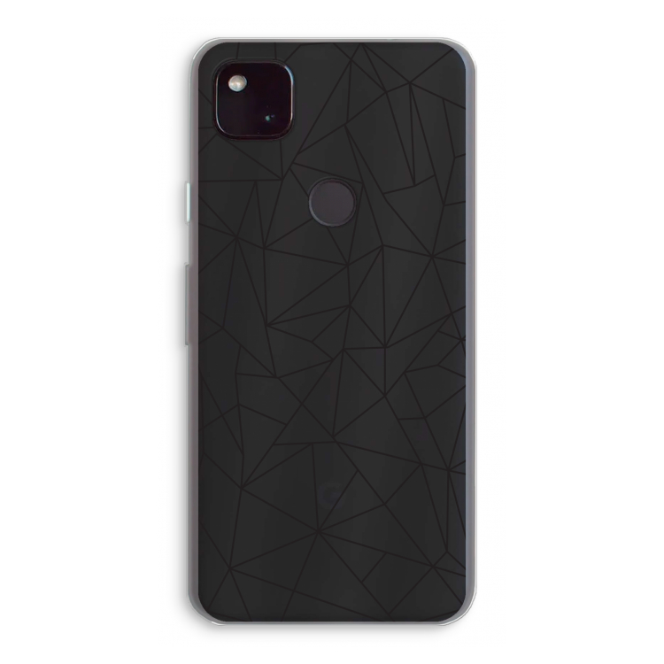 Geometrische lijnen zwart: Google Pixel 4a 5G Transparant Hoesje