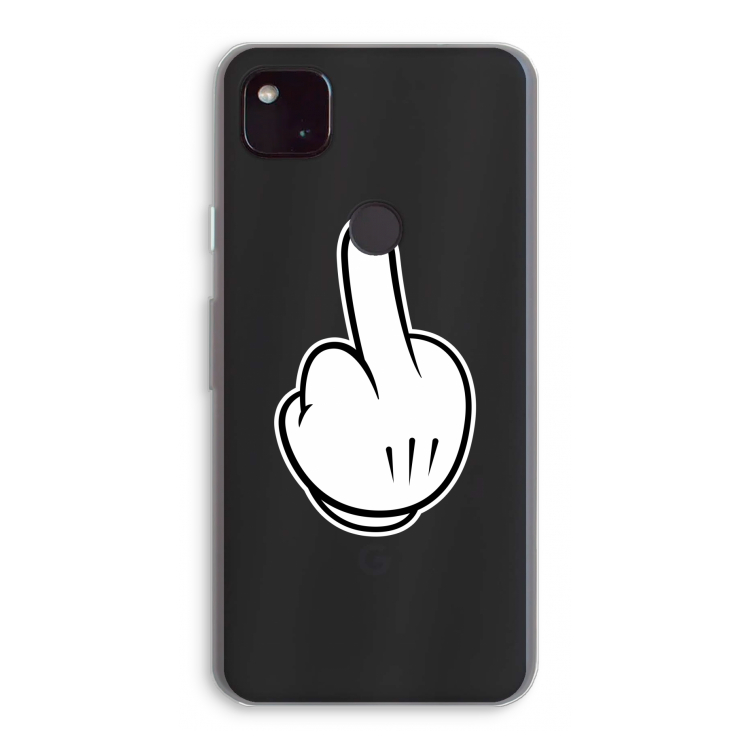 Middle finger white: Google Pixel 4a 5G Transparant Hoesje