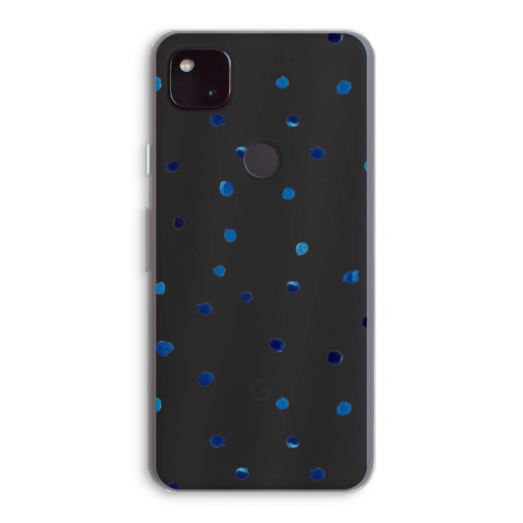 Blauwe stippen: Google Pixel 4a 5G Transparant Hoesje
