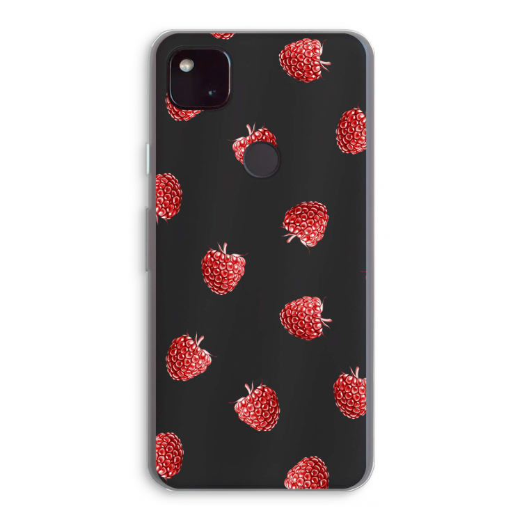 Framboosjes: Google Pixel 4a 5G Transparant Hoesje