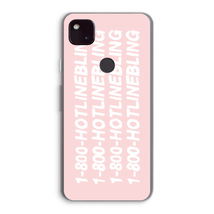 Hotline bling pink: Google Pixel 4a 5G Transparant Hoesje