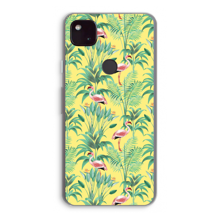 Flamingo party: Google Pixel 4a 5G Transparant Hoesje