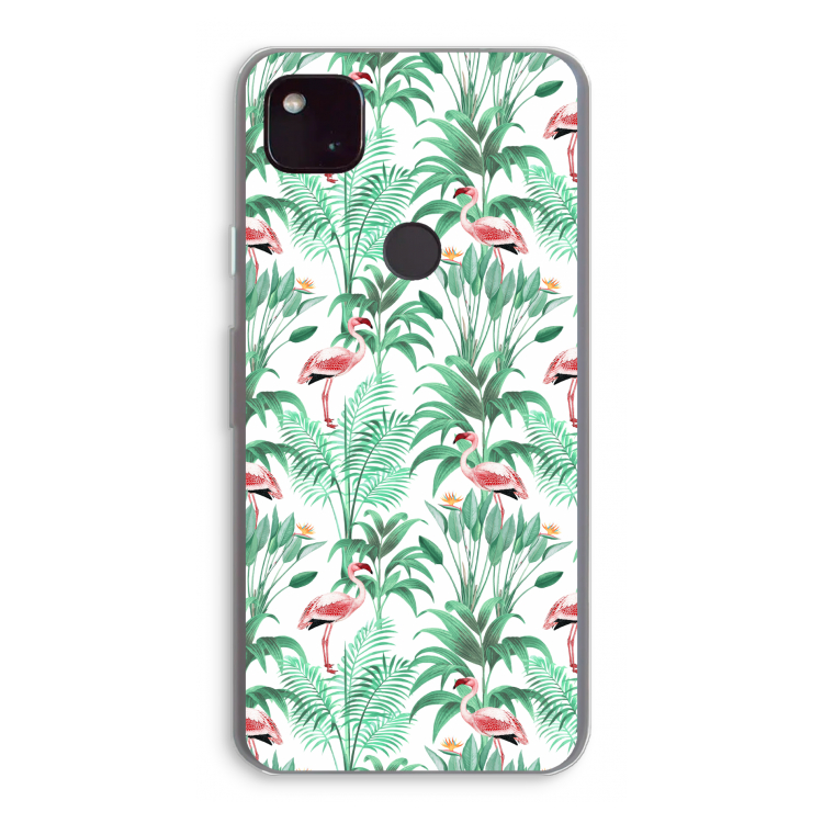 Flamingo bladeren: Google Pixel 4a 5G Transparant Hoesje