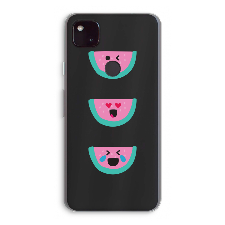 Smiley watermeloen: Google Pixel 4a 5G Transparant Hoesje