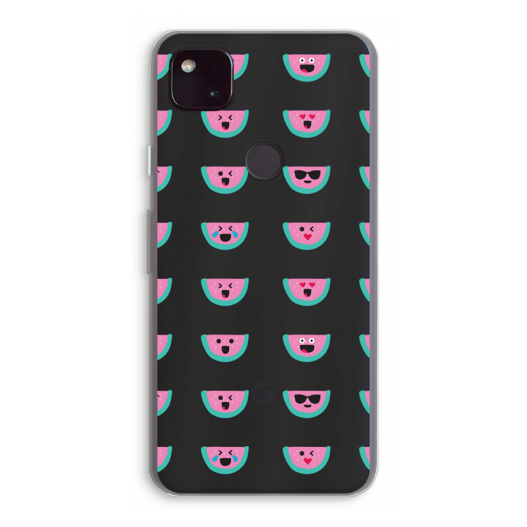 Smiley watermeloenprint: Google Pixel 4a 5G Transparant Hoesje