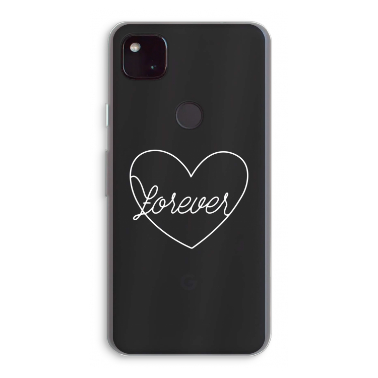 Forever heart pastel: Google Pixel 4a 5G Transparant Hoesje