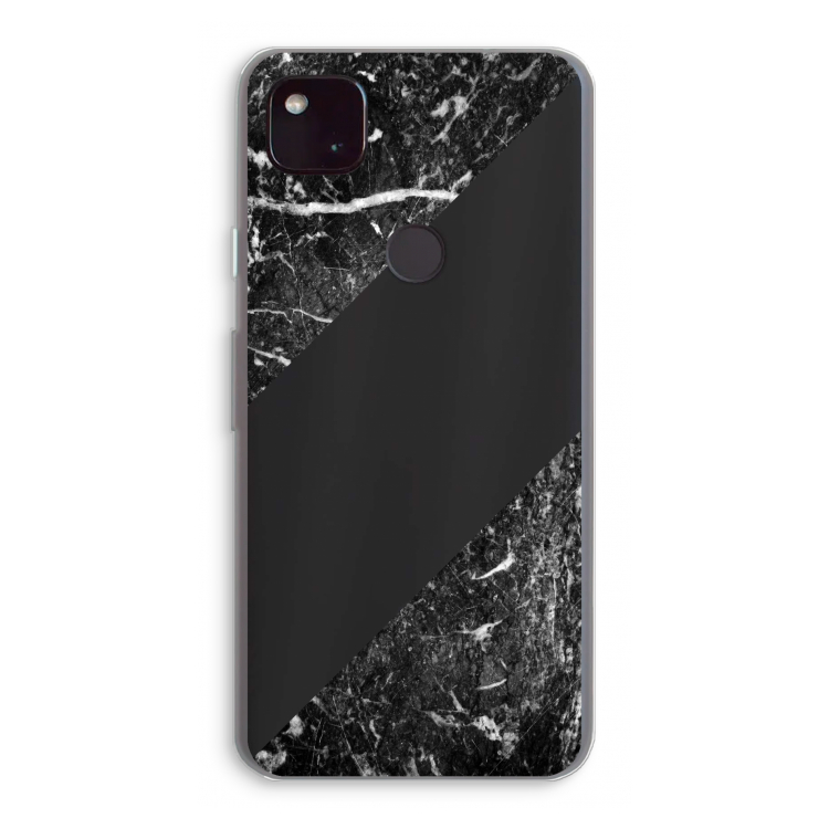 Zwart marmer: Google Pixel 4a 5G Transparant Hoesje