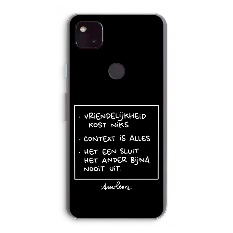 Mijn Motto's: Google Pixel 4a 5G Transparant Hoesje