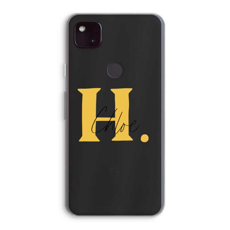 Amber Script: Google Pixel 4a 5G Transparant Hoesje