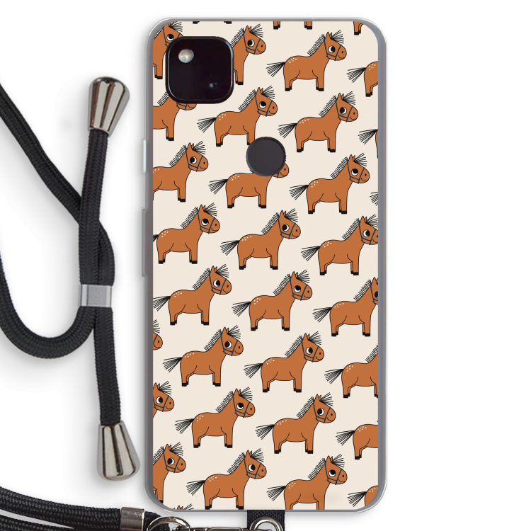 Pony: Pixel 4a 5G Transparant Hoesje met koord
