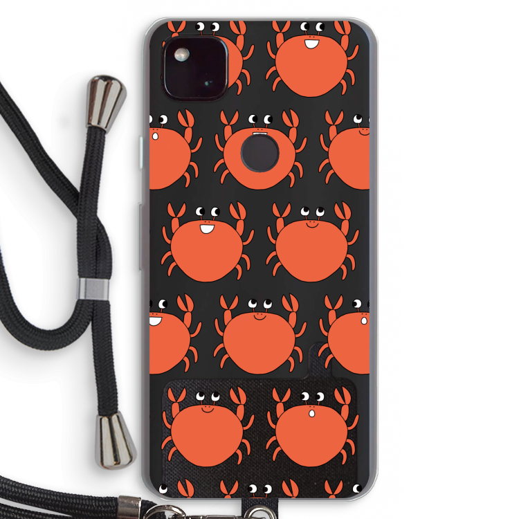 Krab: Pixel 4a 5G Transparant Hoesje met koord