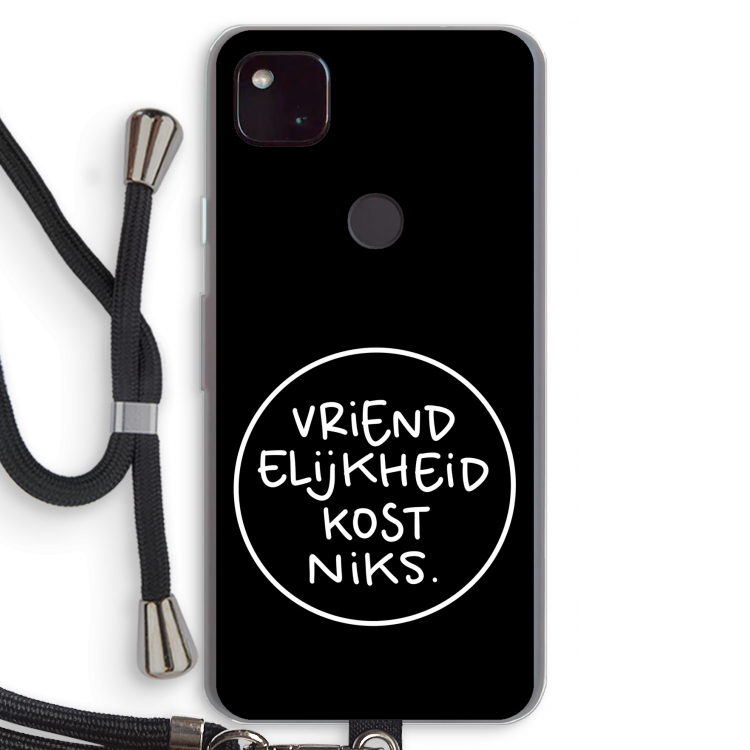 Vriendelijkheid: Pixel 4a 5G Transparant Hoesje met koord