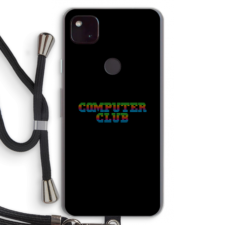 Retro: Pixel 4a 5G Transparant Hoesje met koord