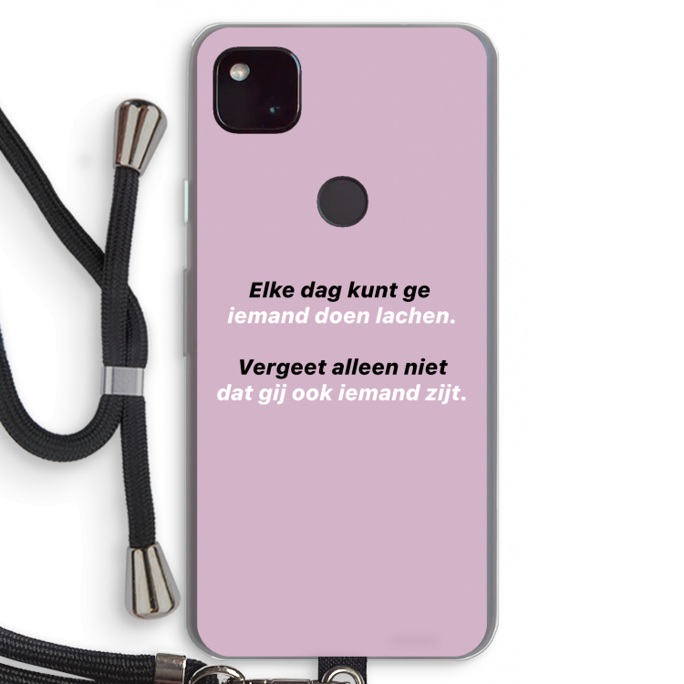 gij zijt ook iemand: Pixel 4a 5G Transparant Hoesje met koord