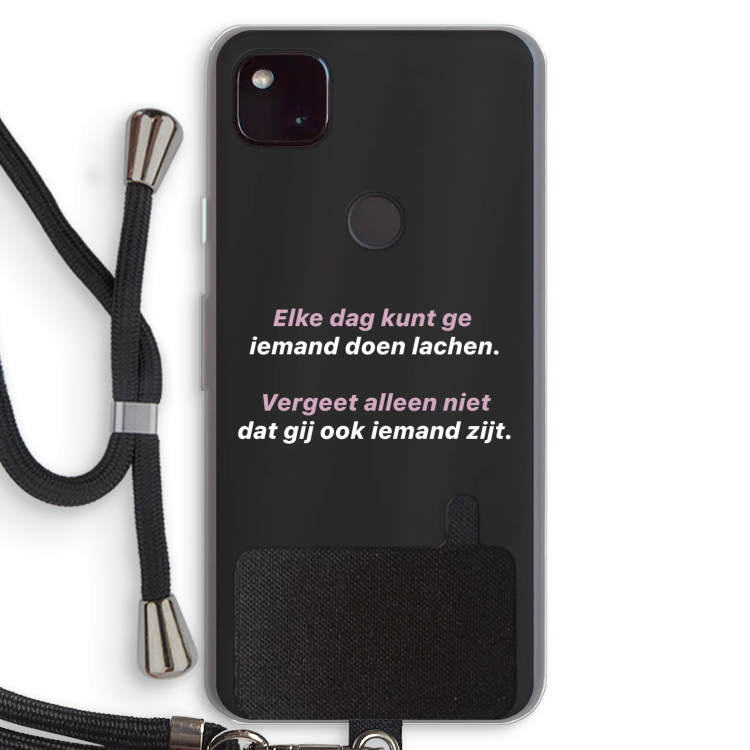 gij zijt ook iemand: Pixel 4a 5G Transparant Hoesje met koord