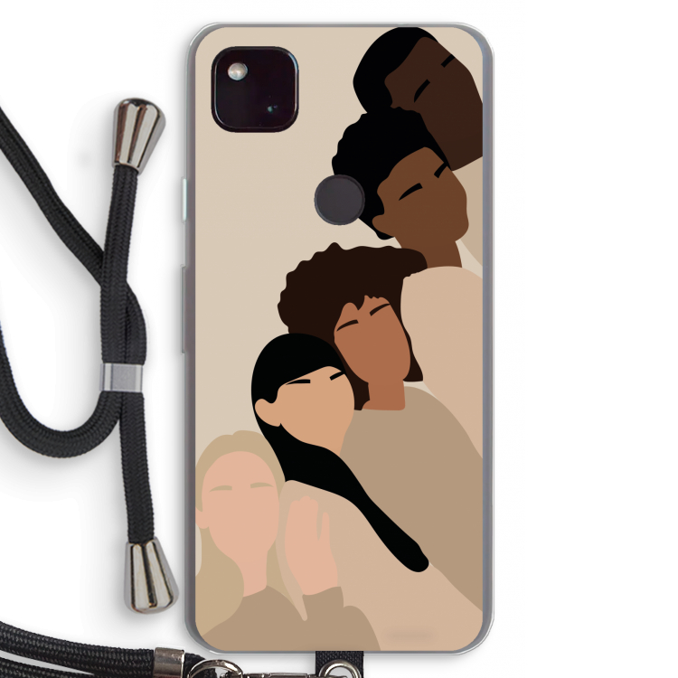Sweet creatures: Pixel 4a 5G Transparant Hoesje met koord
