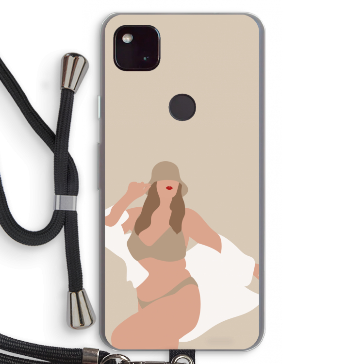 One of a kind: Pixel 4a 5G Transparant Hoesje met koord