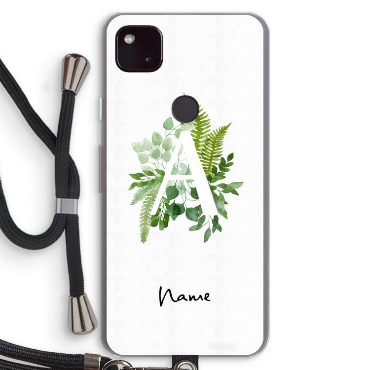 Green Brush: Pixel 4a 5G Transparant Hoesje met koord