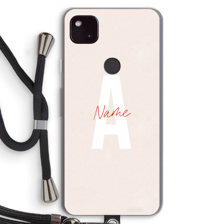 Strawberry Milkshake: Pixel 4a 5G Transparant Hoesje met koord