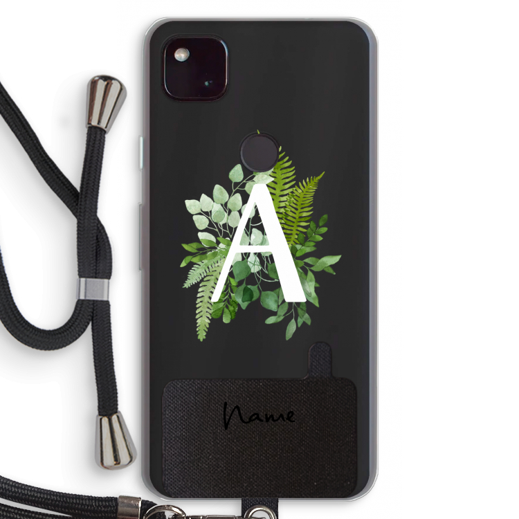 Green Brush: Pixel 4a 5G Transparant Hoesje met koord