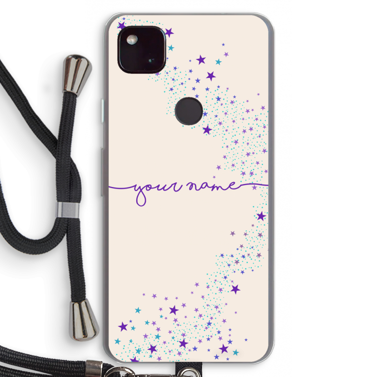 Sterren: Pixel 4a 5G Transparant Hoesje met koord