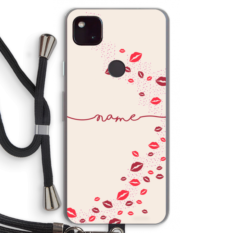 Kusjes: Pixel 4a 5G Transparant Hoesje met koord