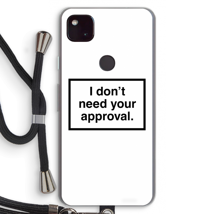 Don't need approval: Pixel 4a 5G Transparant Hoesje met koord
