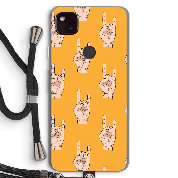 Rock: Pixel 4a 5G Transparant Hoesje met koord