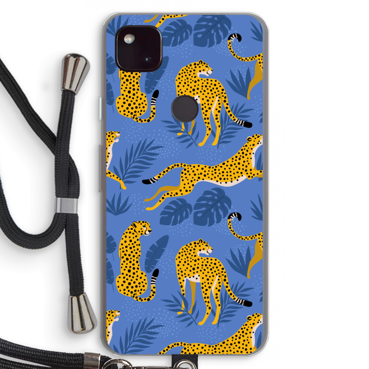 Luipaard: Pixel 4a 5G Transparant Hoesje met koord
