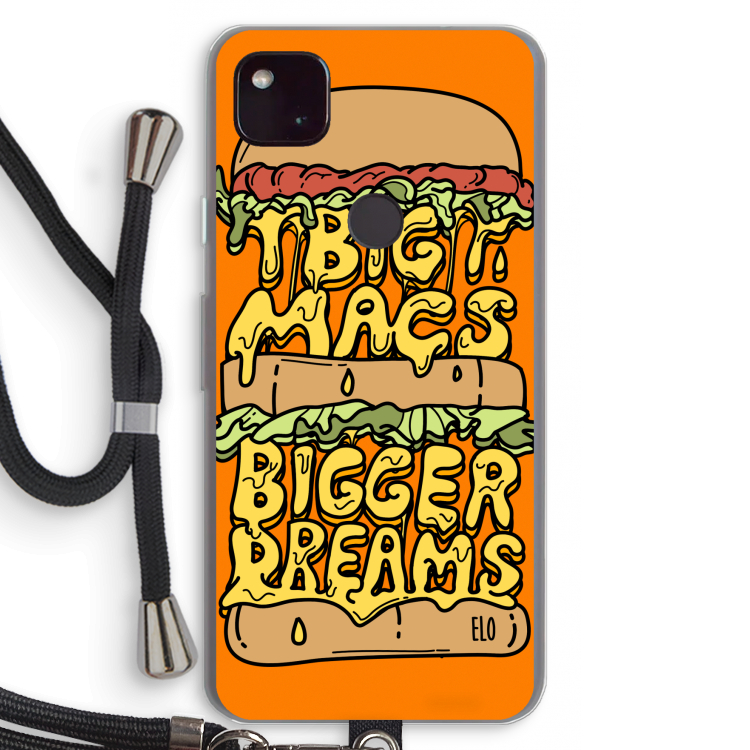 Big Macs Bigger Dreams: Pixel 4a 5G Transparant Hoesje met koord