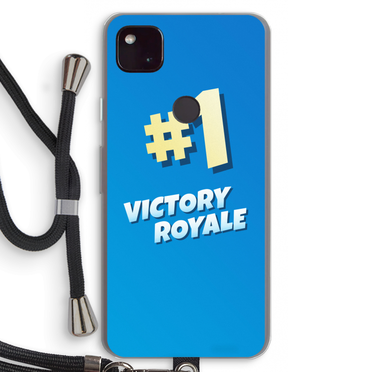 Victory Royale: Pixel 4a 5G Transparant Hoesje met koord