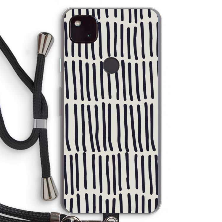 Moroccan stripes: Pixel 4a 5G Transparant Hoesje met koord