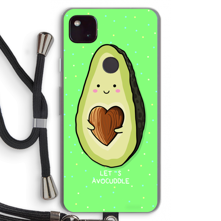 Avocuddle: Pixel 4a 5G Transparant Hoesje met koord