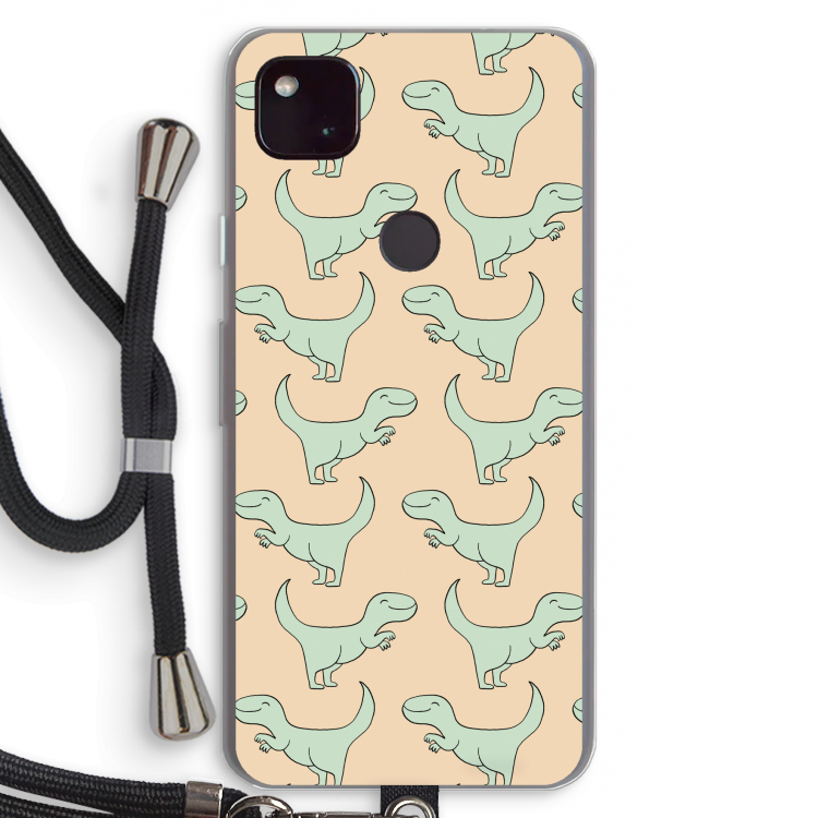 Dinos: Pixel 4a 5G Transparant Hoesje met koord