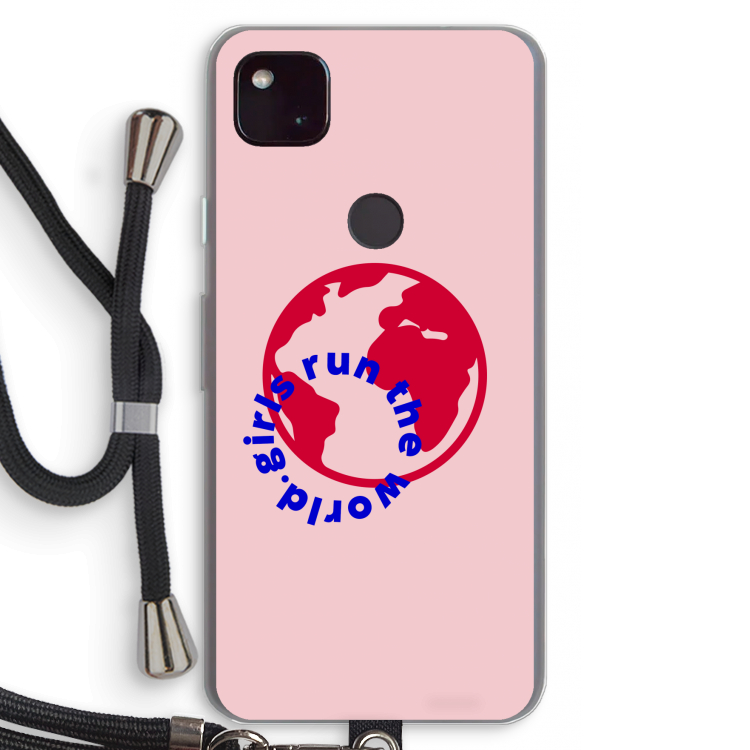 Run The World: Pixel 4a 5G Transparant Hoesje met koord